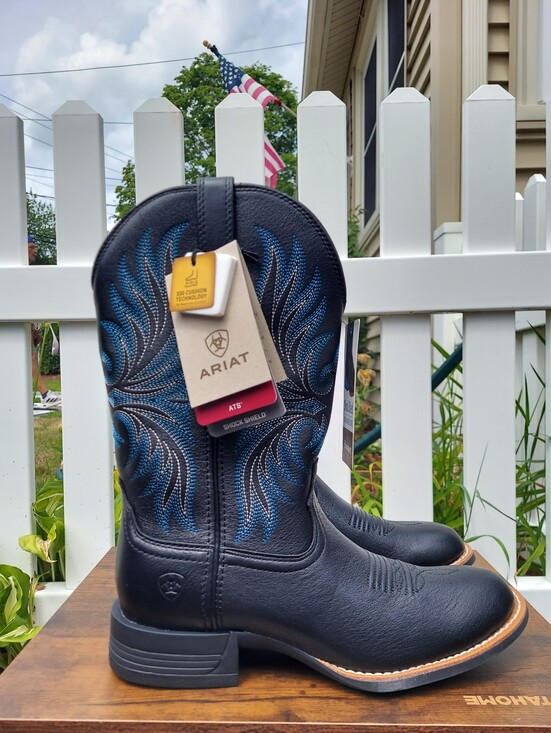 Ariat Shoes - Ariat Ranahan Black Western Cowgirl Boots with Womens Size 9B NWT Rodeo Festival